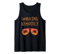 Trabajar de Forma remota Vacaciones de Verano Trabajo Desde casa Oficina Camiseta sin Mangas