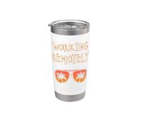 Trabajar de forma remota Vacaciones de verano Trabajo desde casa Oficina Vaso térmico de acero inoxidable de doble pared