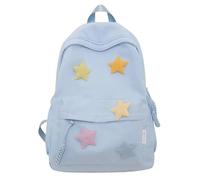 trabajar Mochila escolar de tela Oxford con colgante de estrella for adolescentes, bolso ligero for portátil, versátil e informal for escuela secundaria y universidad. De regreso a la escuela(Blu)