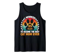 Trabajó 35 años para ser la Mejor mamá Gato! 35 años mamá Gato Camiseta sin Mangas
