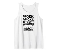 Trabajo Apesta Vamos A Laguna Beach California Floral Surf Camiseta sin Mangas