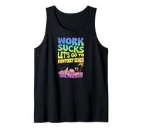 Trabajo Apesta Vamos A Monterey Beach California Floral Surf Camiseta sin Mangas