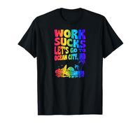 Trabajo Apesta Vamos A Ocean City Maryland Floral Surf Camiseta