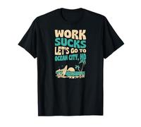 Trabajo Apesta Vamos A Ocean City Maryland Floral Surf Camiseta