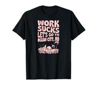 Trabajo Apesta Vamos A Ocean City Maryland Floral Surf Camiseta