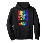 Trabajo Apesta Vamos A Ocean City Maryland Floral Surf Sudadera con Capucha