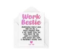Trabajo Best Friend Cards | Work Bestie Love You | Compañero de trabajo de la oficina de cumpleaños de compañera dejando nuevo trabajo adiós por su maternidad | CBH913