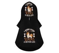 Trabajo Duro para darle a mi Perro una Vida Mejor Sudaderas con Capucha para Mascotas Ropa para Mascotas con Estampado Suéter cálido Chaqueta para Mascotas para Perro Gato S