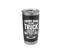 Trabajo duro para que mi camión pueda tener una vida mejor Vaso térmico de acero inoxidable de doble pared