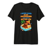 Trabajo Duro para Que mi Perro Salchicha Pueda Tener una Vida Mejor en la Playa Camiseta Premium