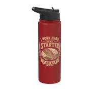 Trabajo duro para que mi principiante pueda comer pan panadero de masa madre Stainless Steel Insulated Water Bottle