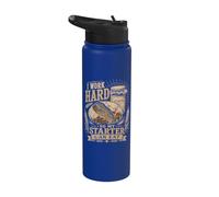 Trabajo duro para que mi principiante pueda comer pan panadero de masa madre Stainless Steel Insulated Water Bottle