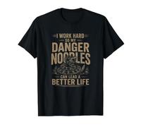 Trabajo Duro para Que mis Fideos de Peligro Puedan Llevar una Vida Mejor Camiseta gráfica económica, Hombre, Negro, XL