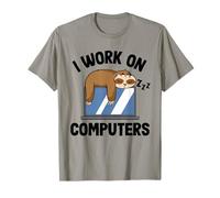 Trabajo En Computadoras Perezoso Coding Crew IT Programador Divertido Camiseta