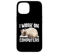 Trabajo En Computadoras Siamese Cat Meezer Carcasa para iPhone 15