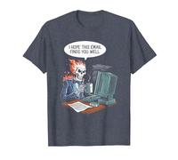 Trabajo informático Espero Que Este Correo electrónico te encuentre Bien Esqueleto Camiseta, Hombre, Azul Jaspeado, 4XL