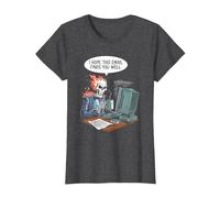 Trabajo informático Espero Que Este Correo electrónico te encuentre Bien Esqueleto Camiseta, Mujer, Jaspeado Oscuro, L