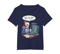Trabajo informático Espero Que Este Correo electrónico te encuentre Bien Esqueleto Camiseta, Mujer Tallas Grandes, Azul Marino, 2XL Grande