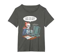 Trabajo informático Espero Que Este Correo electrónico te encuentre Bien Esqueleto Camiseta, Mujer Tallas Grandes, Asfalto, 3XL Grande