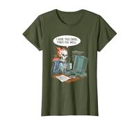 Trabajo informático Espero Que Este Correo electrónico te encuentre Bien Esqueleto Camiseta, Mujer, Verde Oliva, L
