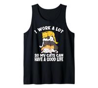 Trabajo Mucho para Que mis Gatos Puedan Tener una Buena Vida Montón de Gatos Camiseta sin Mangas
