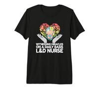 Trabajo y Parto Enfermera Vida Testigo de Milagros L&D Enfermera Camiseta Premium