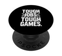 Trabajos Duros Juegos Duros Trabajador de la construcción Humor PopSockets PopGrip Adhesivo