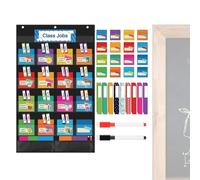 Trabajos en el aula y tareas para estudiantes - Ayuda de organización educativa colorida y duradera para la asignación de clase de profesores - Diagrama de bolsillo visual para un escaneo diario - Uso