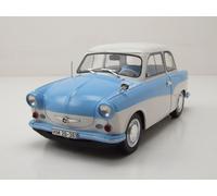 Trabant P50 Trabbi 1958 Modelo Coche 1:18 Solido Die-Cast Azul Blanco