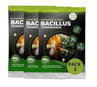 TRABE Pack 3 Bacillus Thuringiensis 40g | Protección 2400m² contra Orugas Ecológico | Protege Todo Tipo de Cultivos y Plantas de Plagas | Respeta Animales, Medio Ambiente y Personas