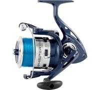 Trabucco WHISPER SW - Carrete de pesca de mar Saltwater con hilo Max Plus ya enrollado, embrague delantero microajustable, bobina Long Cast Superlight (tallas 6000 y 8000) (6000 SW)