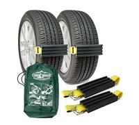 Trac-Grabber- Dispositivo de rescate de emergencia en caso de atasco, evita el deslizamiento en nieve, arena y barro, alternativa a cadena o neumáticos especiales (juego de 2 bloques y correas)