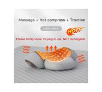 (Tracción-B2) Almohada de masaje eléctrico para cuello con calefacción y vibración, masajeador de espalda y cervicales