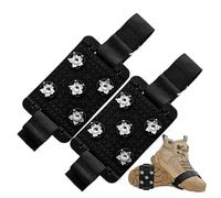 Tracción de Tacos de Hielo, Picos Antideslizantes para Zapatos, Equipo de Senderismo Ajustable de Invierno, Base de Goma Resistente con Tacos de Metal, Equipo de Seguridad al Aire para Escalada
