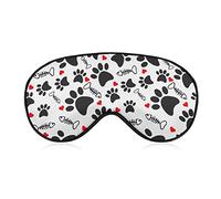 Trace Doodle Paw of Cat Prints Sleep Eye Mask Blindfold Correas de cabeza ajustables Eye Cover para mujeres, hombres, niñas y niños