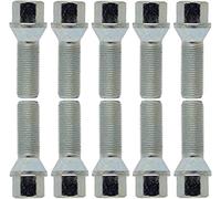 TRACER 10 tornillos de rueda para pernos de rueda, casquillo cónico, color plateado M12 x 1,5 45 mm