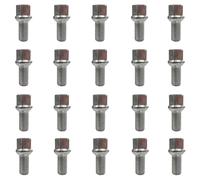 TRACER 20x Tornillo de Rueda M12x1,5 Asiento esférico R13 26mm | Hex: 17mm Compatible con VW e-Load up! BL1 e-Load up! BL2 e-up! BL1 e-up! B