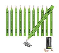 Tracer 4H - Lápices de carpintero (plomo duro), paquete de 12 con sacapuntas de carpintero, 12 lápices de carpintero