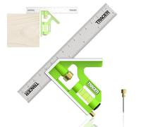 TRACER Combinación cuadrada de 150 mm. Herramienta de medición de 45/90 grados con nivel de burbuja integrado y herramienta de escritura. Escalas métricas e imperiales