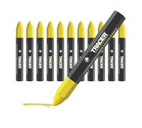 Tracer Construction Lumber Crayon Marcadores, 12 unidades, Amarillo, 12 x Amarillo Multi Superficie Marcador Crayones