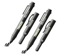 Tracer Juego de marcadores de construcción negros sin obstrucciones con fundas de sitio (marcadores multiusos perfectos para superficies brillantes y polvorientas). Paquete de 2 unidades. Negro