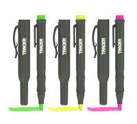 Tracer Juego de resaltadores de mercado, amarillo, verde y rosa, paquete de 3. Fluorescente, no tóxico, a prueba de manchas, antisecado, grado de construcción