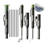Tracer Kit completo de marcado de agujeros profundos (incluye marcador permanente de doble punta, lápiz de construcción de agujero profundo, 6 fundas de repuesto para dispensadores de plomo)