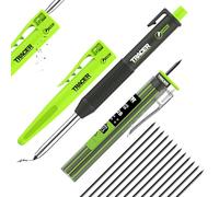 Tracer Kit de lápiz 2.0, lápiz de carpintero de agujero profundo con 12 minas de repuesto y fundas, minas de precisión de 2.8 mm.