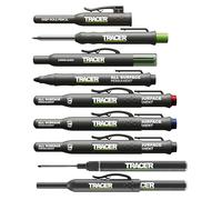 Tracer Kit de marcadores 8PCS con lápiz carpintero profesional, marcador metal y lápiz de agujeros profundos para obra