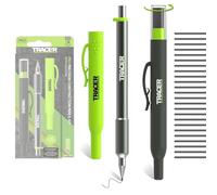 Tracer Lápiz de precisión Pro Series con 24 minas de repuesto de 1,3 mm y fundas de sitio. Kit de marcado de precisión de aluminio todo en uno