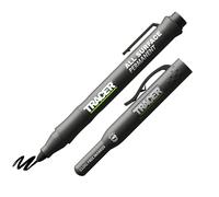 Tracer Marcador de construcción negro sin obstrucciones con funda de sitio (marcador multiusos perfecto para superficies brillantes y polvorientas) - Negro