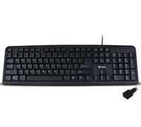 Tracer Maverick Black USB + PS2 Adapter Teclado USB y Adaptador PS2 de Membrana 104 Teclas, Cable 1,4 Metros