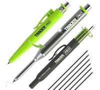 Tracer Pro Series - Lápiz de construcción de aluminio con 6 minas de repuesto y fundas para el sitio. Kit de marcado de construcción todo en uno