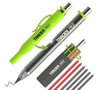 Tracer Pro Series - Lápiz de construcción de metal resistente con 6 minas de repuesto y fundas de sitio. Kit de marcado de construcción de aluminio todo en uno